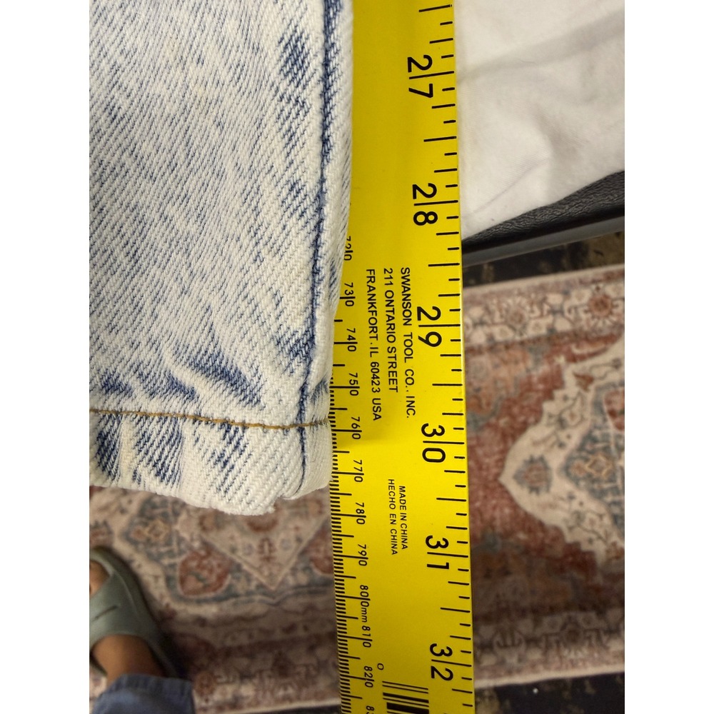 Vintage 80s Sasson Acid Wash High Waisted Ankle Zip Jeans Light Blue Denim 28 - Picture 9 of 14